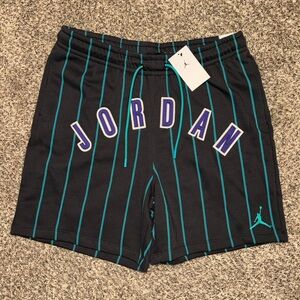 Jordan pinstripe appliqué logo fleece shorts. NEW. Men’s XL